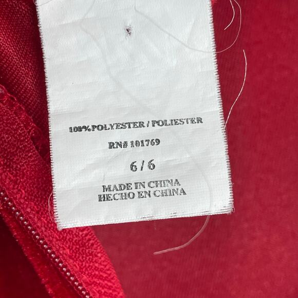 Good Lad Girls Red Velvet Christmas Dress Sz 6 Peter Pan Collar Holiday Vintage - Picture 8 of 10